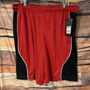 AND1 Men's XL Basketball Shorts Red Black NWT Active Gym Workout Pockets